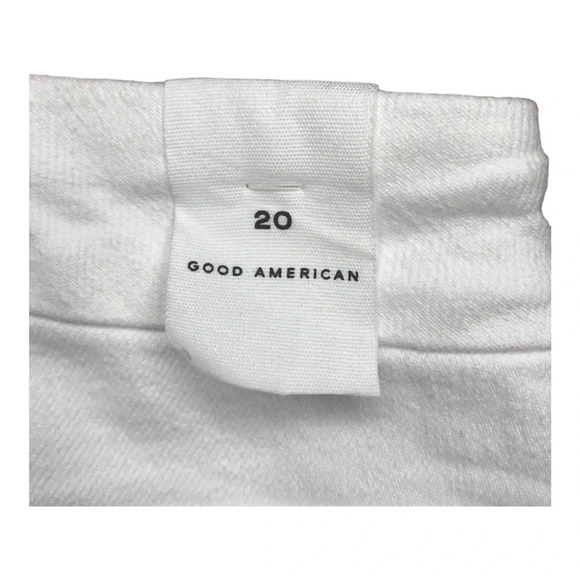 Good American Plus Size Good Straight High Waist Raw Hem Straight Leg Jean  20 - Picture 7 of 13